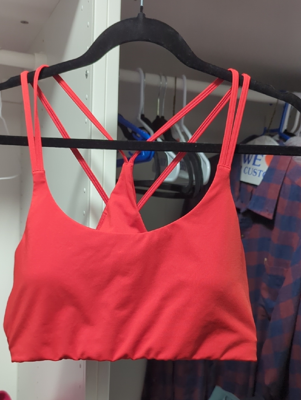 Red Strappy Sports Bra